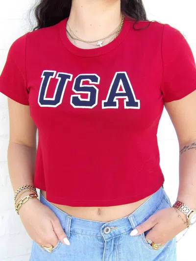Le Lis The All Star Baby Tee In Red