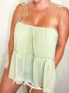 Le Lis The Palms Tie Strap Tank Top In Green