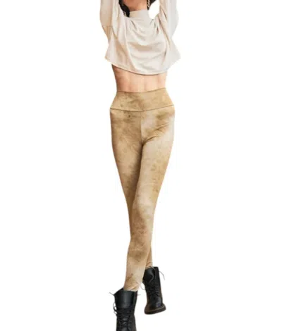 Le Lis Tie-dye High-waisted Leggings In Khaki In Brown
