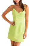Le Lis Tie Strap Mini Dress In Lime Green In Multi