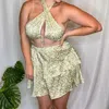 Le Lis Tropical Babe Floral Skirt Set In Sage