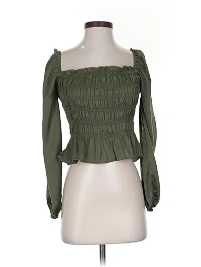 Pre-owned Le Lis Tube Top Green Strapless Neckline Tops