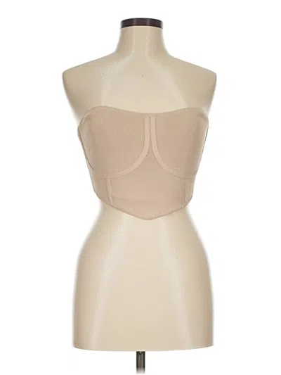 Pre-owned Le Lis Tube Top Tan Strapless Neckline Tops
