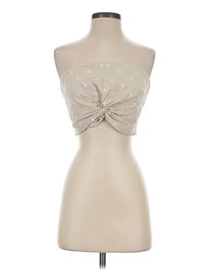 Pre-owned Le Lis Tube Top Tan Strapless Neckline Tops