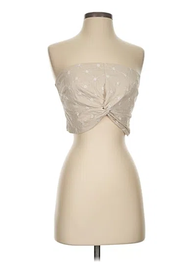 Pre-owned Le Lis Tube Top Tan Strapless Neckline Tops