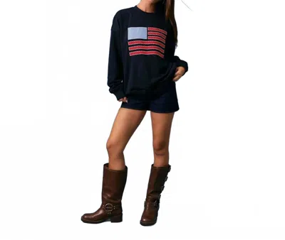 Le Lis Usa Crew Sweatshirt In Navy In Blue