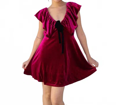Le Lis Velvetier Mini Dress In Burgundy In Red