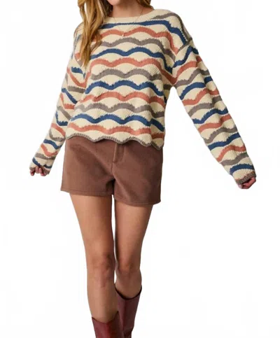 Le Lis Wavy Stripe Sweater In Multi