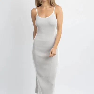Le Lis Whipped Knit Contrast Midi Dress In Grey + Ivory