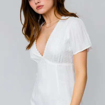 Le Lis White Short Sleeve Mini Dress