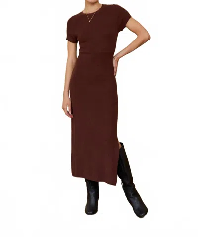 Le Lis Whitney Cut-out Satin Midi Dress In Coco In Brown