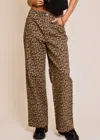 Le Lis Wide Leg Leopard Jeans In Brown In Brown