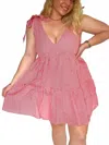 Le Lis Women's Cherry On Top Tie Strap Gingham Dress In Red In Red
