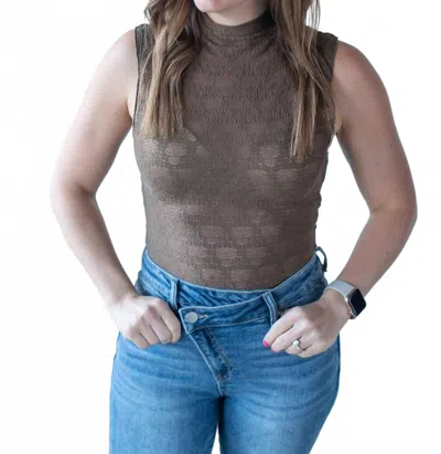 Le Lis Women's Coco Sheer Bodysuit In Brown