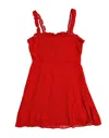 Le Lis Women's Polka Dot Strappy Ruffles A Line Mini Dress In Red In Red