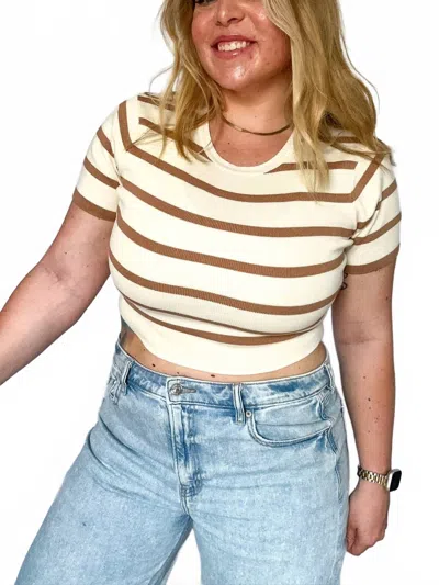 Le Lis Women's Sail Away Striped Knit Top In Cream In White