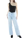 Le Lis Womens Ribbed Open Back Bodysuit In Black
