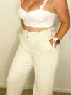 Le Lis Yacht Club Wide Leg Pants In Cream In White