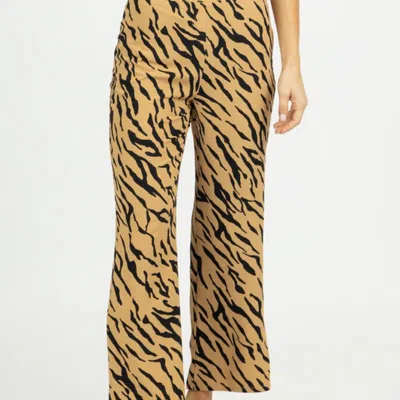 Le Lis Zebra Wide Leg Pants In Tan In Brown