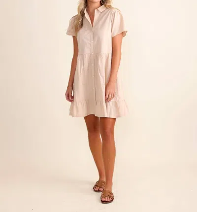 Le Marais Rosemary Dress In Sand Stripe In Gray