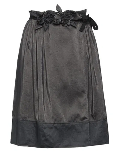 Le Marais Woman Midi Skirt Charcoal Size 4 Linen, Polyester In Grey