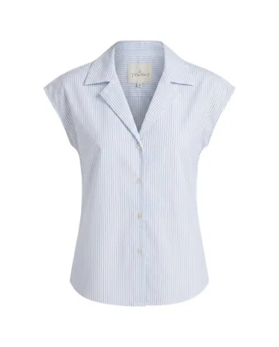 Le Marais Women's Hampton Cap Sleeve Shirt In Blue