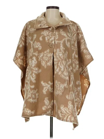 Pre-owned Le Moda Poncho In Brown