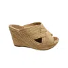 Le Mogador Women's Patricia Wedge Sandal In Nude In Brown