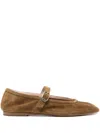 Le Monde Beryl 10mm Suede Mary Jane Ballet Flats In 褐色