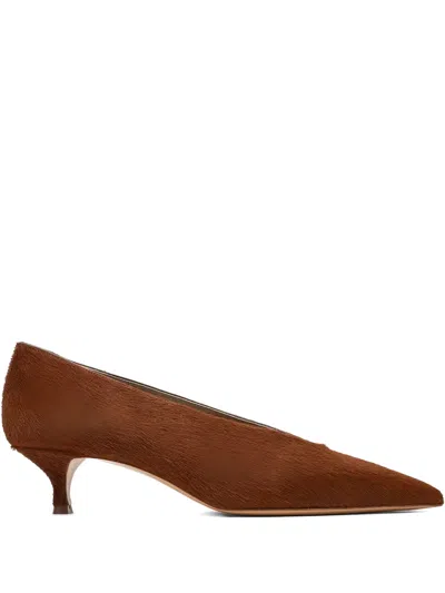 Le Monde Beryl 40mm Babouche Kitten Pumps In Brown