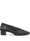 Le Monde Beryl 40mm Woven-leather Pumps In Black