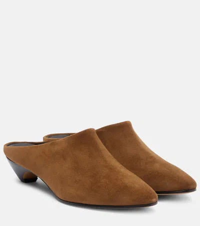 Le Monde Beryl Le Monde Béryl Allegra Suede Mules In Brown