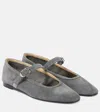 Le Monde Beryl Suede Mary Jane Flats In Anthractite