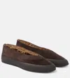 Le Monde Beryl Apres Ski Shearling-lined Suede Ballet Flats In Brown