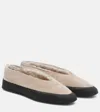Le Monde Beryl Le Monde Béryl Apres Ski Shearling-lined Suede Flats In White