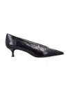 Le Monde Beryl Glossy Kitten Heel Pointed Toe Pumps In Black