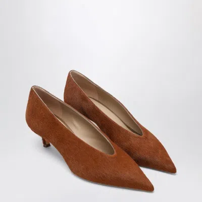 LE MONDE BERYL LE MONDE BERYL  BABOUCHE KITTEN COWHIDE-EFFECT PUMPS
