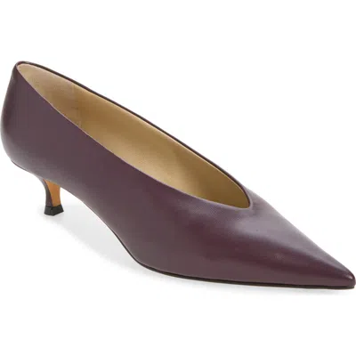 Le Monde Beryl Leather Babouche Kitten Heel Pumps In Brown
