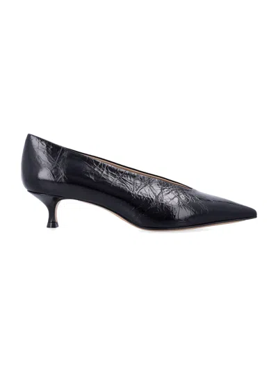 Le Monde Beryl Babouche Kitten Heels Black Naplack