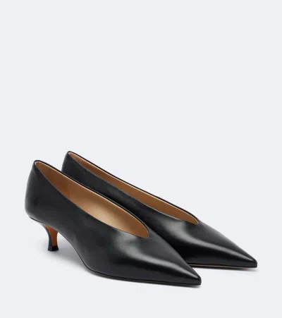 Le Monde Beryl Babouches Leather Heeled Pumps In Black