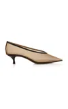 Le Monde Beryl Babouche Mesh Kitten Heel Pumps In Brown