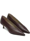 Le Monde Beryl Kitten Heel Pointed Toe Pumps In Red