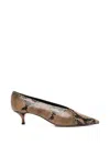 Le Monde Beryl Leopard-pattern Python Print Leather Pumps With Medium Heel For Women In Multi
