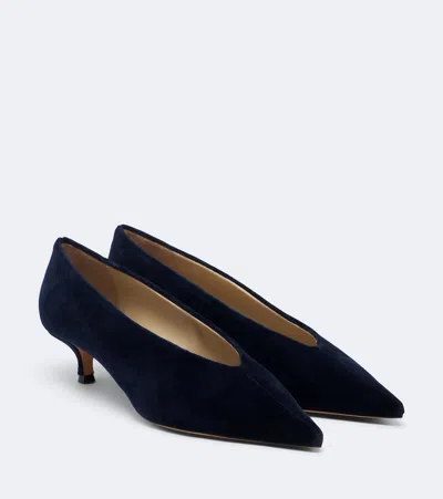 Le Monde Beryl Le Monde Béryl Babouche Velvet Pumps In Blue