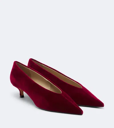 Le Monde Beryl Le Monde Béryl Babouche Velvet Pumps In Burgundy