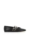 Le Monde Beryl Claudia Croc-embossed Leather Ballet Flats In Black
