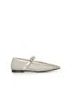 Le Monde Beryl Mesh Metallic Mary Jane Ballerina Flats In Gold