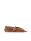Le Monde Beryl Stella Suede Mary Jane Flats In Cognac