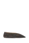 Le Monde Beryl Pointed-toe Suede Flats In Neutral