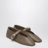 Le Monde Beryl Ballerina Stella In Dove-coloured Leather